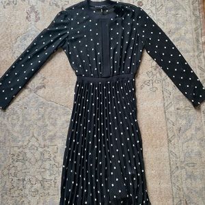 MAJE midi black pleated dress